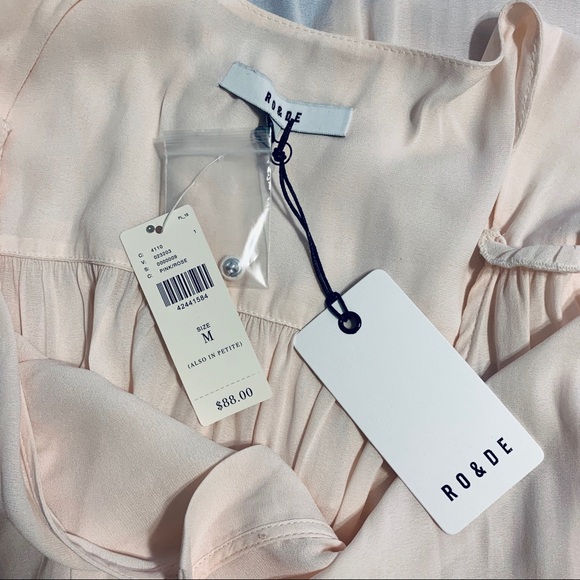 Anthropologie Pink Flare Sleeve V-Neck Blouse - Picture 7 of 7